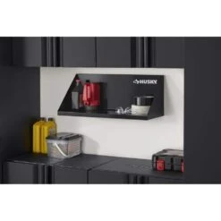 Husky Steel Garage Wall Shelf In Black (24 In. W X 9 In. H X 9 In. D) -Husky Shop black husky garage wall shelving g2400as us 31 1000