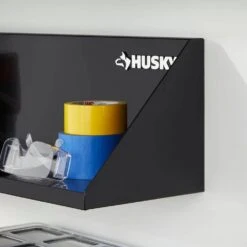 Husky Steel Garage Wall Shelf In Black (48 In. W X 9 In. H X 9 In. D) -Husky Shop black husky garage wall shelving g4800as us a0 1000