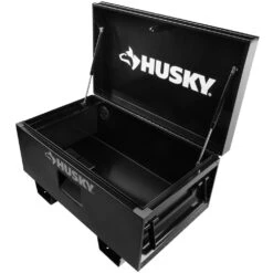 Husky Tool Storage 32 In. W Black Steel Job Site Toolbox -Husky Shop black husky jobsite boxes h32jsb 1f 1000