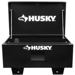 Husky Tool Storage 32 In. W Black Steel Job Site Toolbox -Husky Shop black husky jobsite boxes h32jsb 4f 1000