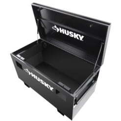Husky Tool Storage 48 In. W Black Steel Job Site Toolbox -Husky Shop black husky jobsite boxes h48jsb 4f 1000