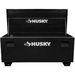 Husky Tool Storage 60 In. W Black Steel Job Site Toolbox -Husky Shop black husky jobsite boxes h60jsb 1f 1000