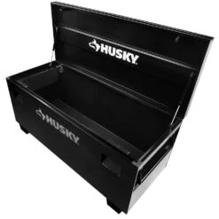 Husky Tool Storage 60 In. W Black Steel Job Site Toolbox -Husky Shop black husky jobsite boxes h60jsb 4f 1000