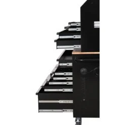 Husky Modular Tool Storage 52 In. W Standard Duty Black Mobile Workbench Cabinet With 8-Drawer Top Tool Chest -Husky Shop black husky mobile workbenches h52modsuite1 1f 1000