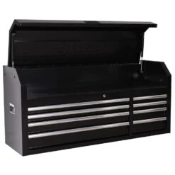 Husky Modular Tool Storage 52 In. W Standard Duty Black Mobile Workbench Cabinet With 8-Drawer Top Tool Chest -Husky Shop black husky mobile workbenches h52modsuite1 76 1000