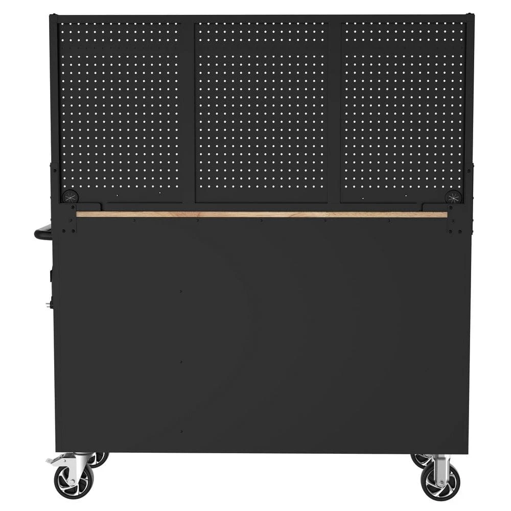 Husky Modular Tool Storage 52 In. W Standard Duty Black Mobile Workbench Cabinet With Pegboard 9 Husky Modular Tool Storage 52 In. W Standard Duty Black Mobile Workbench Cabinet With Pegboard - Image 9