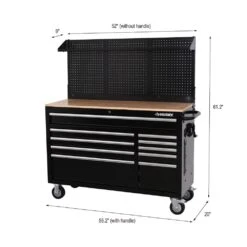 Husky Modular Tool Storage 52 In. W Standard Duty Black Mobile Workbench Cabinet With Pegboard 16 Husky Modular Tool Storage 52 In. W Standard Duty Black Mobile Workbench Cabinet With Pegboard -Husky Shop black husky mobile workbenches h52modsuite2 40 1000