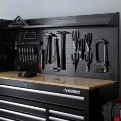 Husky Modular Tool Storage 52 In. W Standard Duty Black Mobile Workbench Cabinet With Pegboard 17 Husky Modular Tool Storage 52 In. W Standard Duty Black Mobile Workbench Cabinet With Pegboard -Husky Shop black husky mobile workbenches h52modsuite2 a0 1000