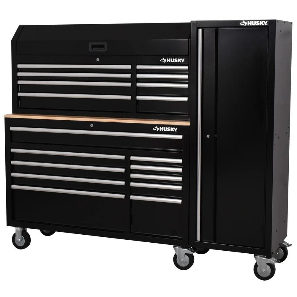 Husky Modular Tool Storage 72 In. W Standard Duty Black Mobile Workbench With 8-Drawer Top Tool Chest And 20 In. Side Locker 5 Husky Modular Tool Storage 72 In. W Standard Duty Black Mobile Workbench With 8-Drawer Top Tool Chest And 20 In. Side Locker - Image 5