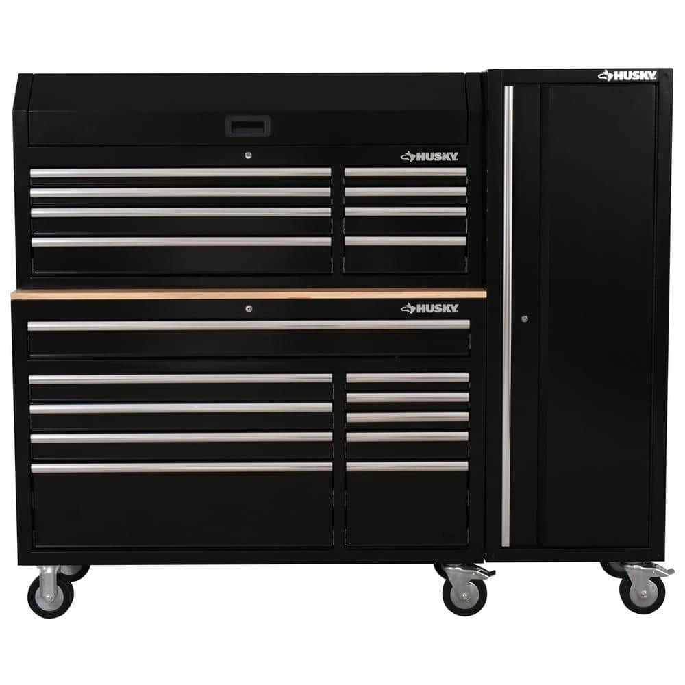 Husky Modular Tool Storage 72 In. W Standard Duty Black Mobile Workbench With 8-Drawer Top Tool Chest And 20 In. Side Locker 6 Husky Modular Tool Storage 72 In. W Standard Duty Black Mobile Workbench With 8-Drawer Top Tool Chest And 20 In. Side Locker - Image 6