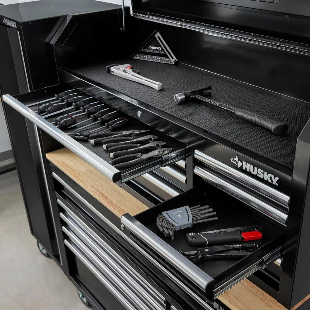 Husky Modular Tool Storage 92 In. W Standard Duty Black Mobile Workbench With 52 In. Top Tool Chest And (2) 20 In Side Lockers 5 Husky Modular Tool Storage 92 In. W Standard Duty Black Mobile Workbench With 52 In. Top Tool Chest And (2) 20 In Side Lockers - Image 5