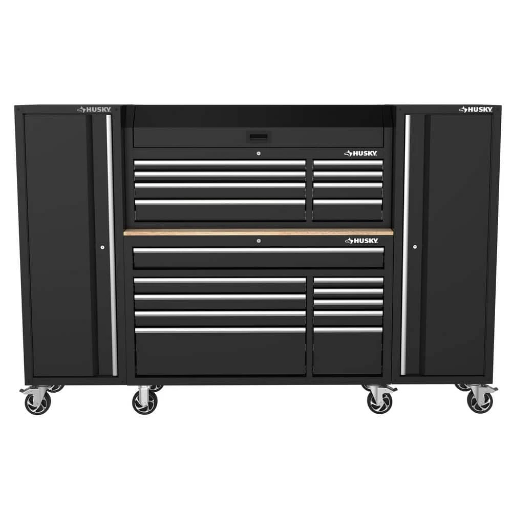 Husky Modular Tool Storage 92 In. W Standard Duty Black Mobile Workbench With 52 In. Top Tool Chest And (2) 20 In Side Lockers 3 Husky Modular Tool Storage 92 In. W Standard Duty Black Mobile Workbench With 52 In. Top Tool Chest And (2) 20 In Side Lockers - Image 3