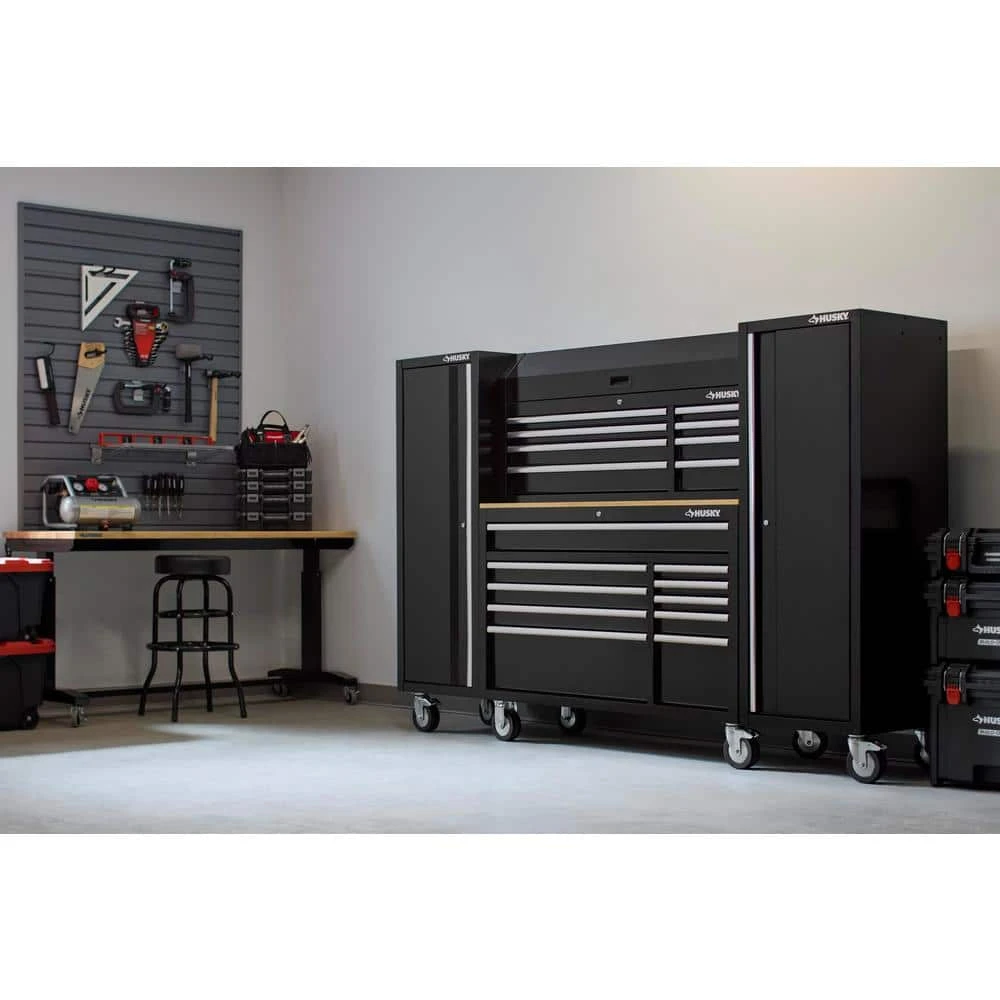 Husky Modular Tool Storage 92 In. W Standard Duty Black Mobile Workbench With 52 In. Top Tool Chest And (2) 20 In Side Lockers 6 Husky Modular Tool Storage 92 In. W Standard Duty Black Mobile Workbench With 52 In. Top Tool Chest And (2) 20 In Side Lockers - Image 6