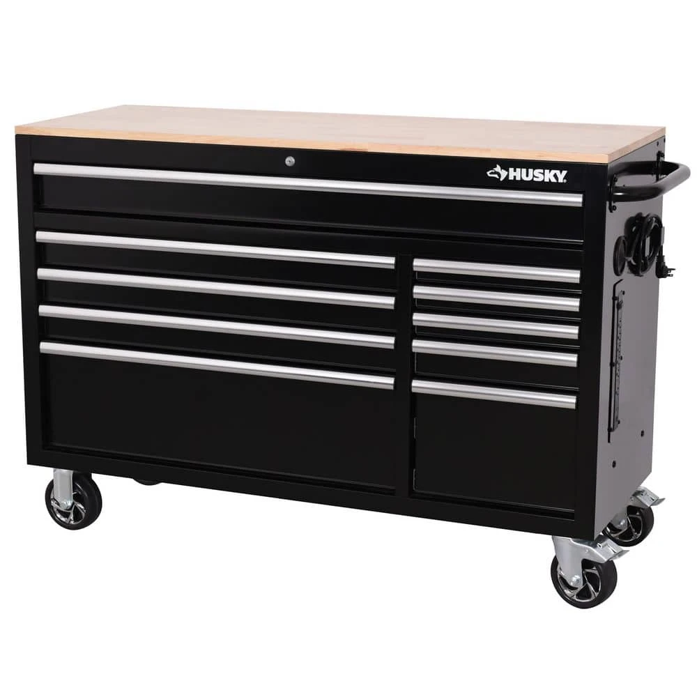 Husky Modular Tool Storage 92 In. W Standard Duty Black Mobile Workbench With 52 In. Top Tool Chest And (2) 20 In Side Lockers 8 Husky Modular Tool Storage 92 In. W Standard Duty Black Mobile Workbench With 52 In. Top Tool Chest And (2) 20 In Side Lockers - Image 8