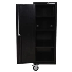 Husky Modular Tool Storage 72 In. W Standard Duty Black Mobile Workbench Cabinet With Pegboard And 20 In. Side Locker -Husky Shop black husky mobile workbenches h52modsuite5 d4 1000