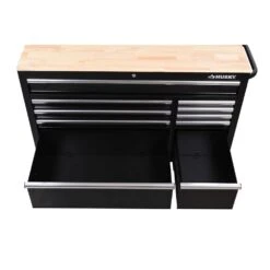 Husky Modular Tool Storage 52 In. W X 20 In. D Standard Duty Black Mobile Workbench Cabinet -Husky Shop black husky mobile workbenches h52mwc10mod 4f 1000