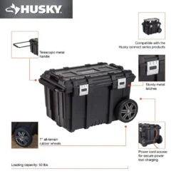 Husky 26 In. Connect Rolling Tool Box Black -Husky Shop black husky modular tool storage systems 228224 77 1000