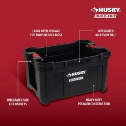 Husky Build-Out 22 In. Modular Tool Storage Large Tool Crate -Husky Shop black husky modular tool storage systems 22841 1f 1000