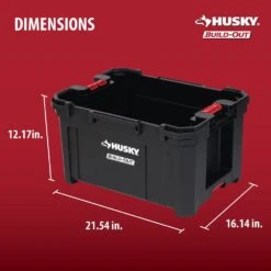 Husky Build-Out 22 In. Modular Tool Storage Large Tool Crate -Husky Shop black husky modular tool storage systems 22841 4f 1000