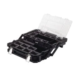 Husky Connect Stackable Portable Cantilever 22 Removable Compartment Small Tool And Parts Organizer With Steel Handle -Husky Shop black husky modular tool storage systems 230379 1f 1000