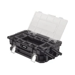 Husky Connect Stackable Portable Cantilever 22 Removable Compartment Small Tool And Parts Organizer With Steel Handle -Husky Shop black husky modular tool storage systems 230379 4f 1000