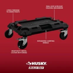 Husky Build-Out 23 In. W Modular Tool Storage Polymer Multipurpose Dolly -Husky Shop black husky modular tool storage systems hky22850 1f 1000