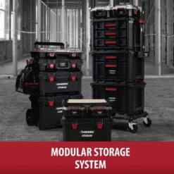 Husky Build-Out 23 In. W Modular Tool Storage Polymer Multipurpose Dolly -Husky Shop black husky modular tool storage systems hky22850 31 1000