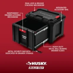 Husky Build-Out 22 In. Deep Drawer Tool Box -Husky Shop black husky modular tool storage systems hky22854 1f 1000