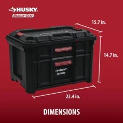 Husky Build-Out 22 In. Modular Tool Storage 2-Drawer Tool Box -Husky Shop black husky modular tool storage systems hky22855 4f 1000