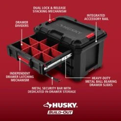 Husky Build-Out 22 In. 3-Drawer Tool Box -Husky Shop black husky modular tool storage systems hky22856 1f 1000