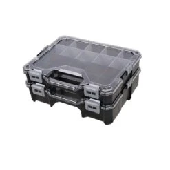 Husky 36-Compartment Hand Tool Box Interlocking Small Parts Organizer In Black (2-Pack)