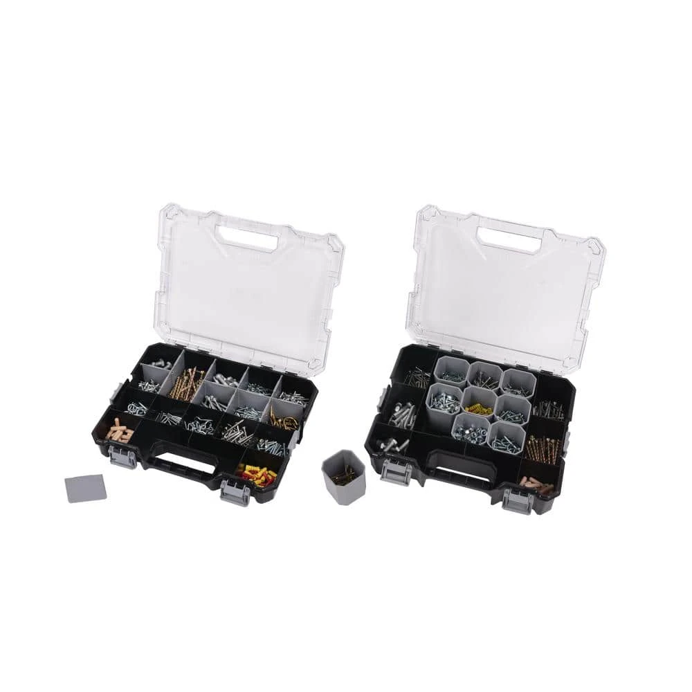 Husky 36-Compartment Hand Tool Box Interlocking Small Parts Organizer In Black (2-Pack) 2 Husky 36-Compartment Hand Tool Box Interlocking Small Parts Organizer In Black (2-Pack) - Image 2