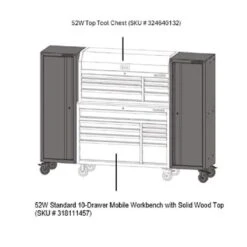 Husky Modular 20 In. W Standard Duty 3-Shelf Black Side Tool Chest -Husky Shop black husky side tool cabinets lockers h20lockmod fa 1000