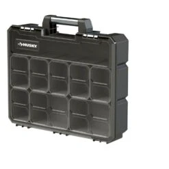 Husky 16-1/2 In. 8-Bin Deep Pro Small Parts Organizer, Black