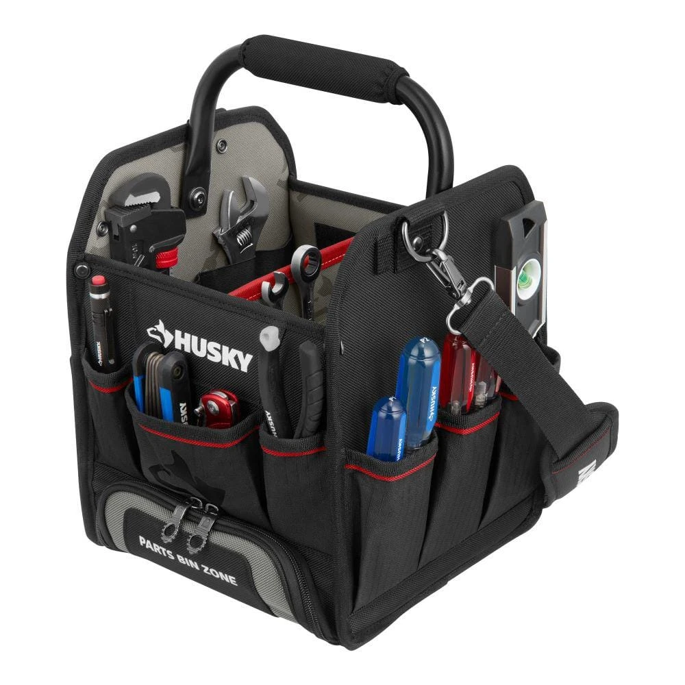 Husky 10 In. Tool Tote With Integrated Parts Bin Zone 8 Husky 10 In. Tool Tote With Integrated Parts Bin Zone - Image 8