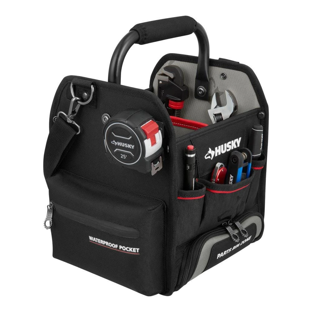 Husky 10 In. Tool Tote With Integrated Parts Bin Zone 2 Husky 10 In. Tool Tote With Integrated Parts Bin Zone - Image 2