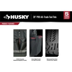 Husky Heavy-Duty 20 In. PRO All-Trade Tool Tote -Husky Shop black husky tool bags h 2220 66 1000