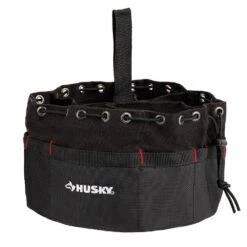 Husky 10 In. 19-Compartment Heavy-Duty Canvas Small Parts Organizer Bucket Storage Tool Pouch In Black -Husky Shop black husky tool bags hd00123 66 1000