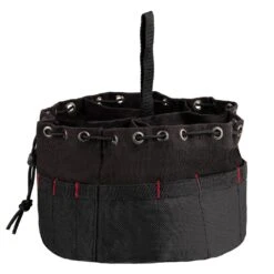 Husky 10 In. 19-Compartment Heavy-Duty Canvas Small Parts Organizer Bucket Storage Tool Pouch In Black -Husky Shop black husky tool bags hd00123 77 1000