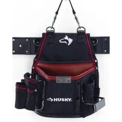 Husky 2-Pocket Small Framer Tool Pouch With Leather 12 Husky 2-Pocket Small Framer Tool Pouch With Leather -Husky Shop black husky tool belts gp 46667n14 66 1000