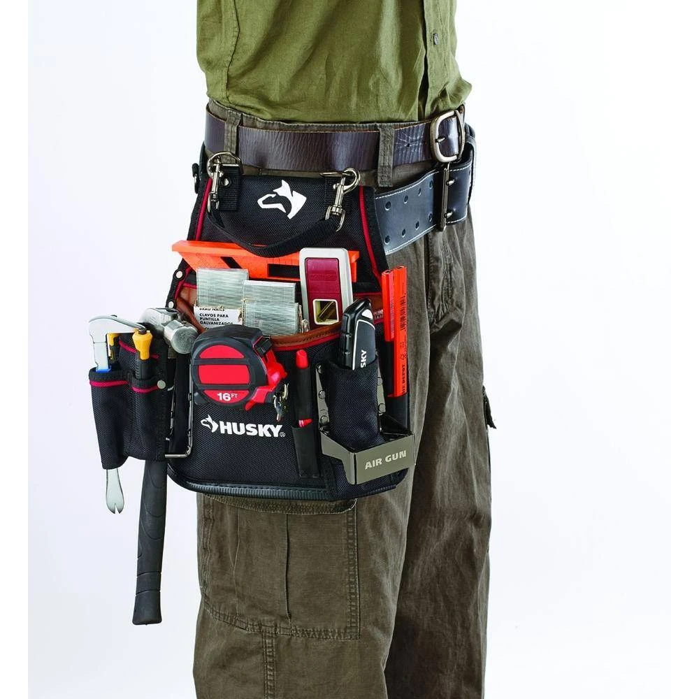 Husky 2-Pocket Small Framer Tool Pouch With Leather 7 Husky 2-Pocket Small Framer Tool Pouch With Leather - Image 7