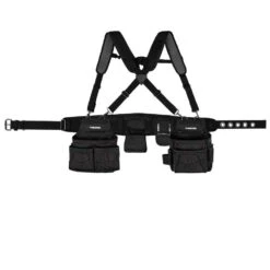 Husky 2-Bag 18-Pocket Black Framer's Suspension Rig Work Tool Belt With Suspenders -Husky Shop black husky tool belts hd00116 th fa 1000