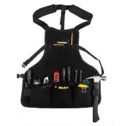 Husky 23 In. 16-Pocket Black Canvas Bib Tool Work Apron 14 Husky 23 In. 16-Pocket Black Canvas Bib Tool Work Apron -Husky Shop black husky tool belts hd00122 th c3 1000