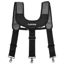 Husky 16-Pocket Black Carpenter's Tool Belt With Suspenders -Husky Shop black husky tool belts hd00144 4f 1000