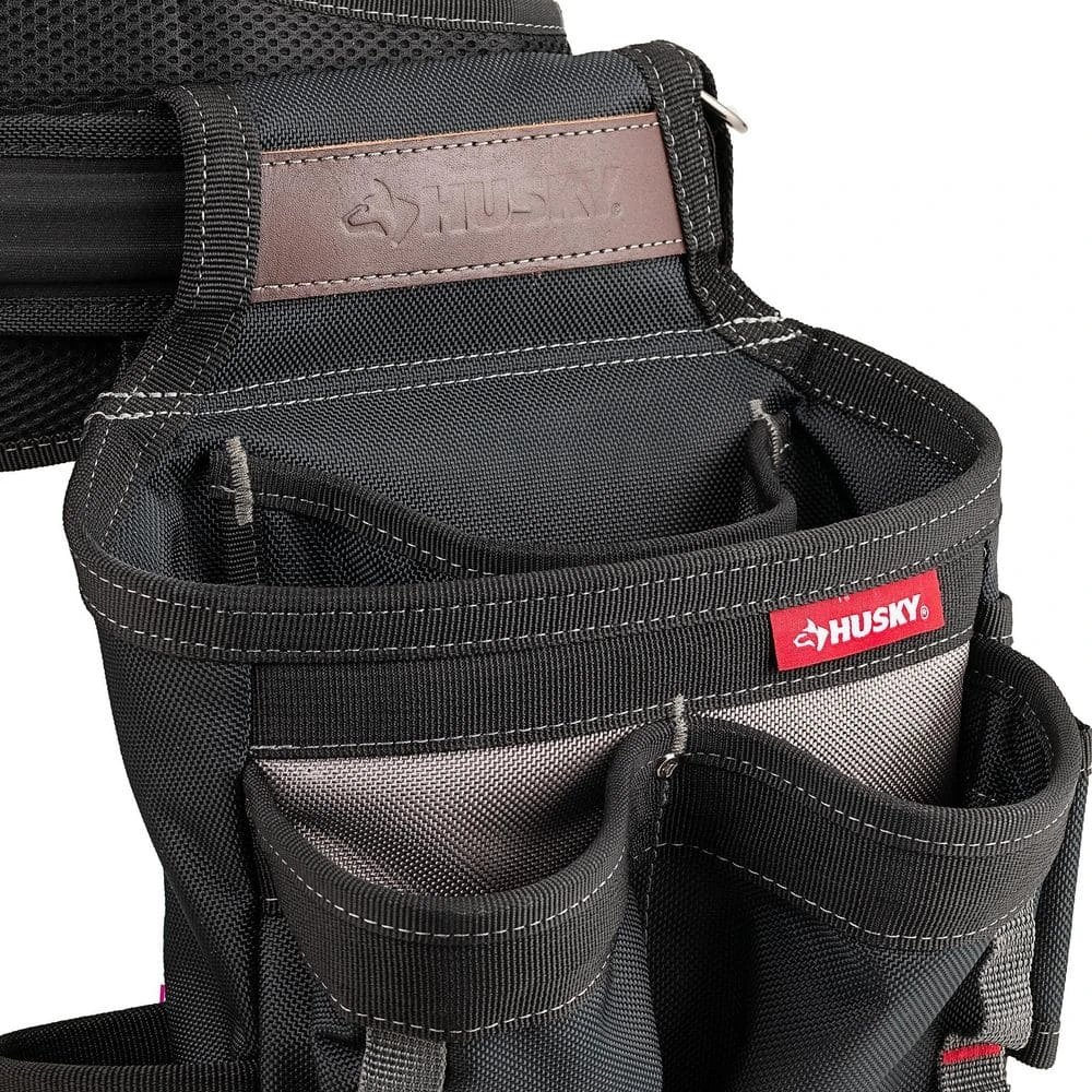 Husky Electricians 2-Bag Work Tool Belt With Suspenders 4 Husky Electricians 2-Bag Work Tool Belt With Suspenders - Image 4