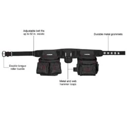 Husky 2-Bag 10-Pocket Contractor's Work Tool Belt Tool Storage In Black -Husky Shop black husky tool belts hd858759 th 40 1000