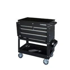 Husky Tool Storage 33 In. W Mechanics Cart With Extended Side Table And Bottle Tray -Husky Shop black husky tool carts xhouc3304b11 44 1000