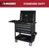 Husky Tool Storage 33 In. W Mechanics Cart With Extended Side Table And Bottle Tray -Husky Shop black husky tool carts xhouc3304b11 64 1000