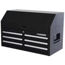 Husky 36 In. W X 18 In. D 12-Drawer Black Rolling Tool Chest Combo -Husky Shop black husky tool chest combos h36ch6tr6blk fa 1000