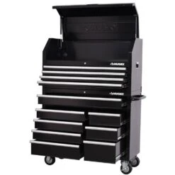Husky Tool Storage 42 In. W X 18 In. D Standard Duty Black Tool Chest Combo -Husky Shop black husky tool chest combos h42ch4tr8blk a0 1000